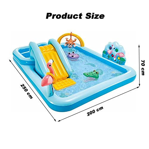 Piscinas Infantiles Jardin con Parche, Portátil Piscina Inflable Infantil con Tobogan, Juegos Hinchables De Agua para La Fiesta Al Aire Libre, Interior, Jardín, Sala De Estar, Fuera (PVC)