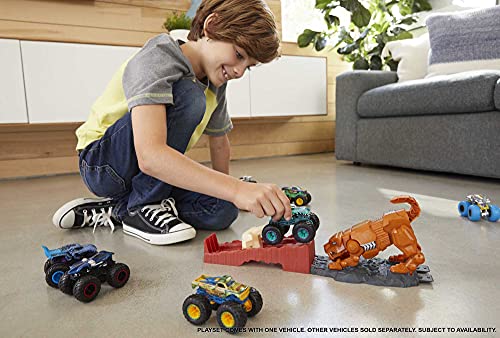 Pista de Juguete Hot Wheels Monster Trucks Enfrentamiento con Sabretooth™ (Mattel GYL10)