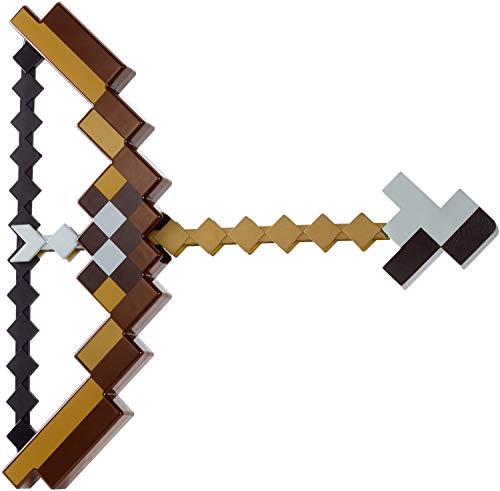 Pixel Mosaic Bow and Arrow Toy Set Kids Birthday Party Adventure Kit Pickaxe para niños y niñas, no Minecraft (negro)