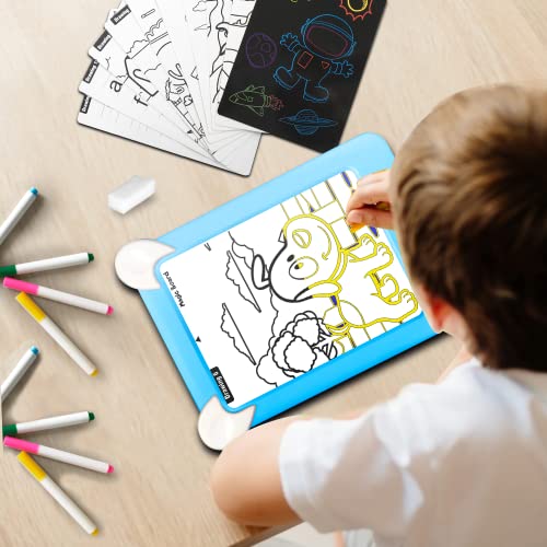 Pizarra Magica Niños Tableta de Dibujo 3D Magico Iluminosa con Luce LED Juguegos Educativo Infantil Creativo Navidad Regalo Juguete para Niños 2-8 Años