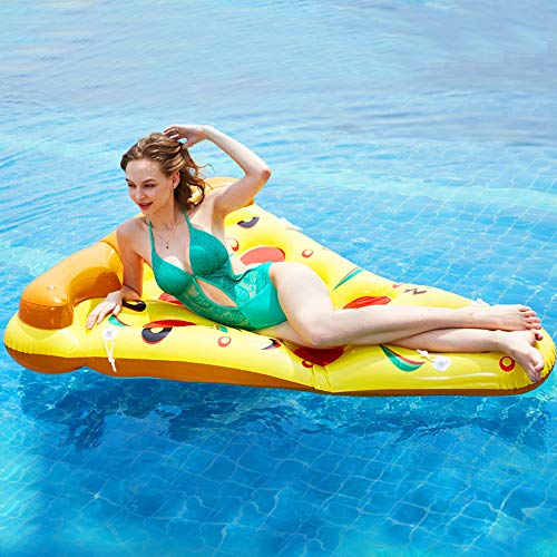 Pizza Inflable Fiesta en la Piscina Flotador Balsa Verano Piscina al Aire Libre Flotador Inflable Salón Tumbonas de Piscina para Adultos Niños