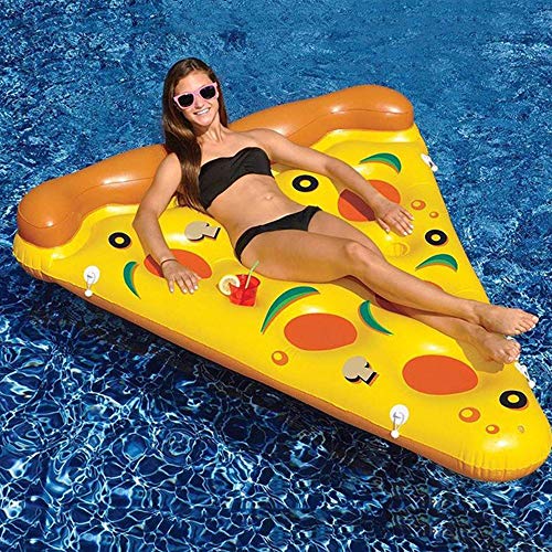 Pizza Inflable Fiesta en la Piscina Flotador Balsa Verano Piscina al Aire Libre Flotador Inflable Salón Tumbonas de Piscina para Adultos Niños