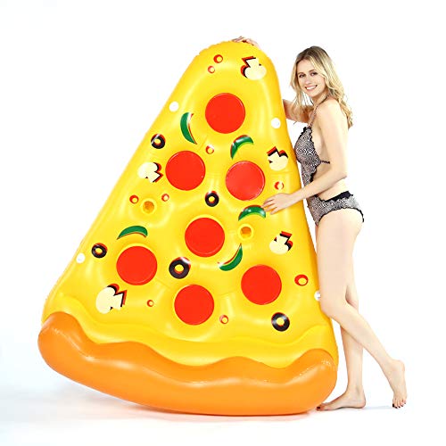 Pizza Inflable Fiesta en la Piscina Flotador Balsa Verano Piscina al Aire Libre Flotador Inflable Salón Tumbonas de Piscina para Adultos Niños