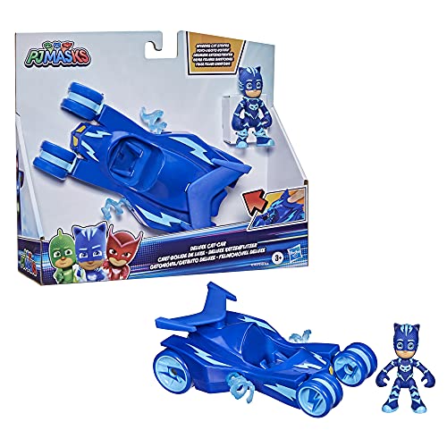 PJ Masks Deluxe Vehículo Preescolar, Juguete de Gato con Figura de acción Catboy para niños a Partir de 3 años (Hasbro F21355X1)