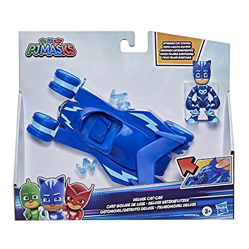 PJ Masks Deluxe Vehículo Preescolar, Juguete de Gato con Figura de acción Catboy para niños a Partir de 3 años (Hasbro F21355X1)