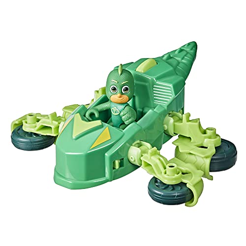 PJ Masks Deluxe Vehículo Preescolar Juguete, Mobile Car con Gekko Figura de acción para niños a Partir de 3 años (Hasbro F21345X1)