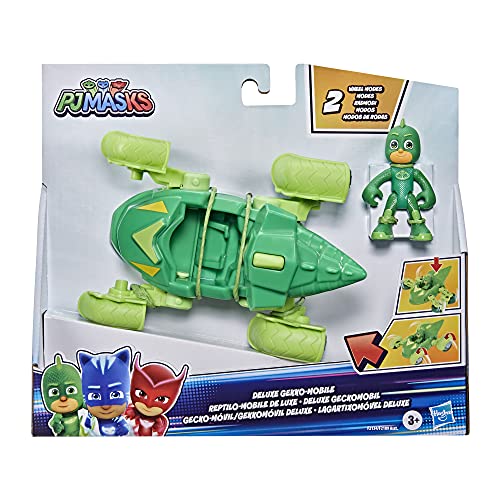 PJ Masks Deluxe Vehículo Preescolar Juguete, Mobile Car con Gekko Figura de acción para niños a Partir de 3 años (Hasbro F21345X1)