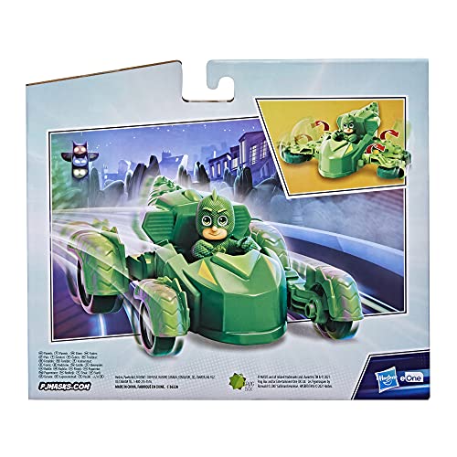 PJ Masks Deluxe Vehículo Preescolar Juguete, Mobile Car con Gekko Figura de acción para niños a Partir de 3 años (Hasbro F21345X1)