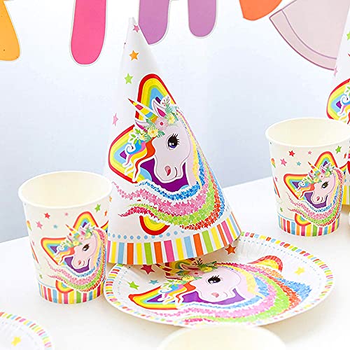 Plato de papel unicornio, unicornio Party Vajilla, 36 Pcs Juego de Cubiertos de Unicornio, Accesorios de fiesta de unicornio,Fiesta set niños cumpleaños unicornio