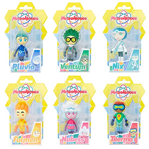 PLAY AROUND, MeteoHeroes, la colección Completa de Seis Figuras articuladas, Multicolor, 8052575180023