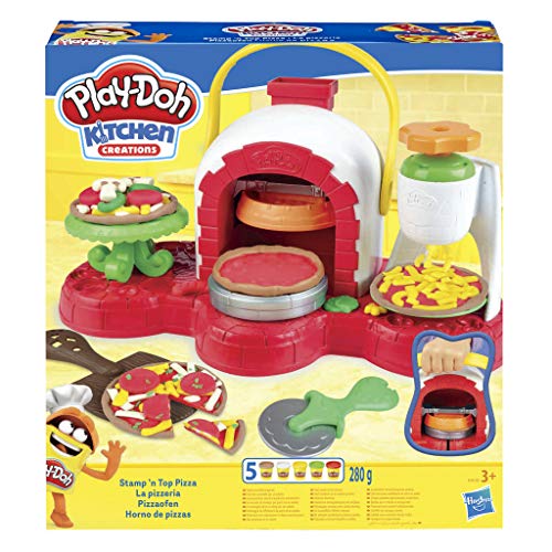 Play Doh Cocina De Pizza, Multicolor, Talla Única Hasbro E4576Eu4 , Color/Modelo Surtido + Pack De 4 Colores/Modelos Surtidos