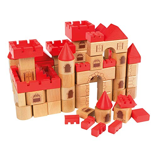 PLAY & LEARN-CASTILLO MEDIEVAL BLOCKS MADERA 100 PZAS +24M