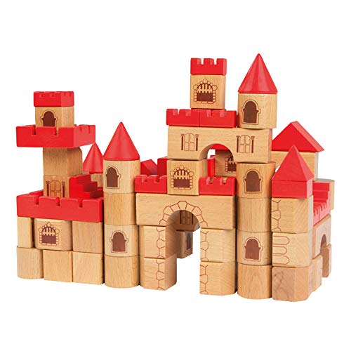 PLAY & LEARN-CASTILLO MEDIEVAL BLOCKS MADERA 100 PZAS +24M