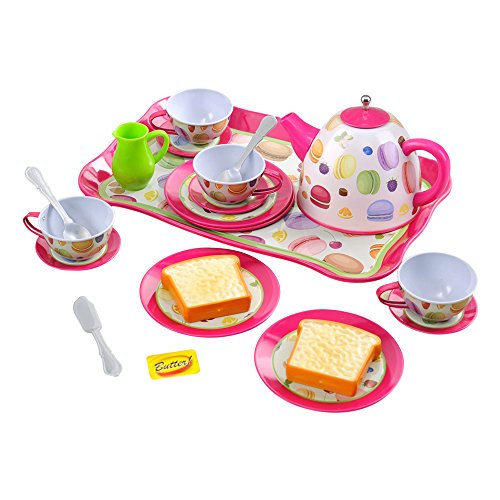 Playgo - Set metal de Té, 21 piezas, (ColorBaby 44592)