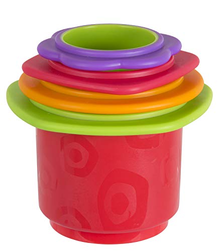 Playgro Juguete apilable de baño, 4 Piezas, Juguete para bebés, A partir de 9 meses, Libres de BPA, Colorido, 40217