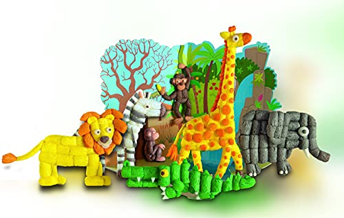 PlayMais World Jungle Kit de Manualidades para niños y niñas a Partir de 3 años I 850 Piezas de Colores, Plantillas e Instrucciones para Manualidades I estimula Creatividad y motricidad