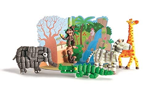 PlayMais World Jungle Kit de Manualidades para niños y niñas a Partir de 3 años I 850 Piezas de Colores, Plantillas e Instrucciones para Manualidades I estimula Creatividad y motricidad