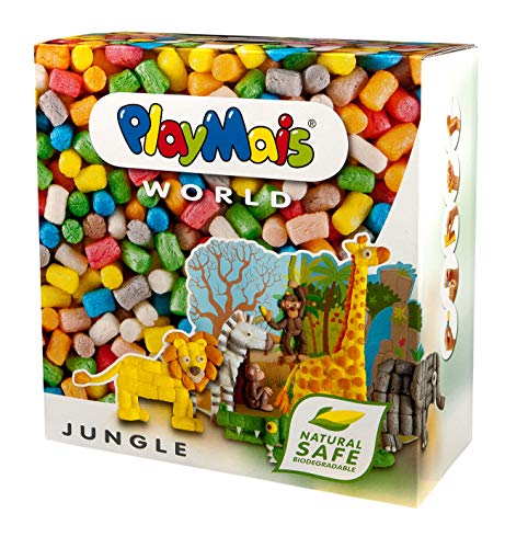 PlayMais World Jungle Kit de Manualidades para niños y niñas a Partir de 3 años I 850 Piezas de Colores, Plantillas e Instrucciones para Manualidades I estimula Creatividad y motricidad