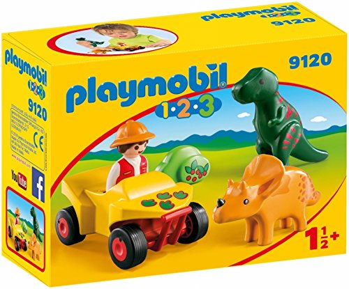 PLAYMOBIL 1.2.3- Quad con 2 Dinos, única (9120)