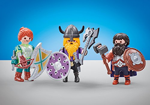 Playmobil 6588 - 3 Chevaliers Nains - Emballage Plastique, pas de boîte