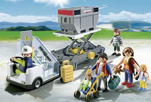 PLAYMOBIL - Escaleras de avión con pasajeros y mercancías (5262)