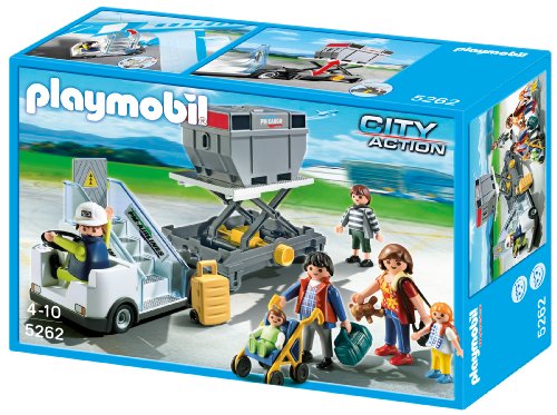 PLAYMOBIL - Escaleras de avión con pasajeros y mercancías (5262)