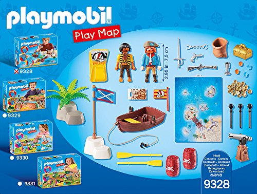 PLAYMOBIL- Play Map Piratas del Caribe Juguete, Multicolor (geobra Brandstätter 9328)