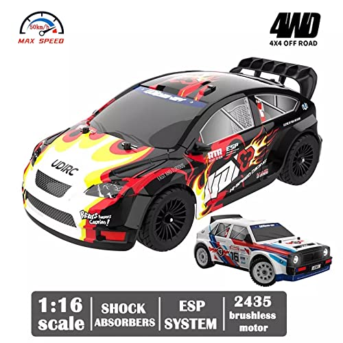 PLRRWJ 2.4G 4WD Coche de Deriva de Alta Velocidad, 1/16 Control Remoto Coche LED LED 30 km/h Carretera Control Remoto Coche RTR Modelo Modelo Eléctrico Coche Juguete Juguete Niño,A