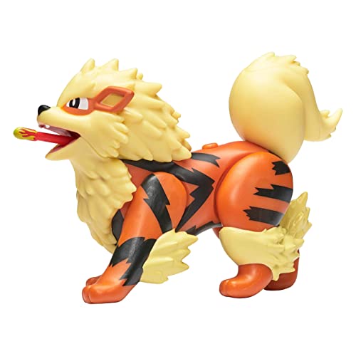 Pokemon Figura de Arkani Arcanine de 11,4 cm, Figura de Pokémon de la última Ola 2021, Juguete Oficial de Pokémon, Detalles dinámicos