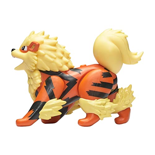 Pokemon Figura de Arkani Arcanine de 11,4 cm, Figura de Pokémon de la última Ola 2021, Juguete Oficial de Pokémon, Detalles dinámicos