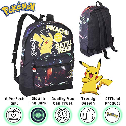 Pokemon Mochila Escolar para Niños, Mochilas Escolares con Pikachu, Regalos Originales Para Niño - Brilla en La Oscuridad