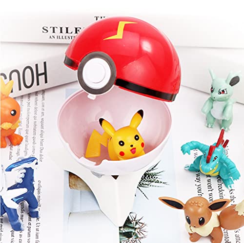 Pokémon Pokeball - Juego de 8 figuras de acción de Pikachu de 7 cm - Modelo de juguetes de anime, Pocket Monster Poke Balls