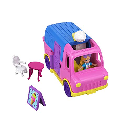 Polly Pocket Camión de Puesto de Helados, muñeca con accesorios (Mattel GGC40)