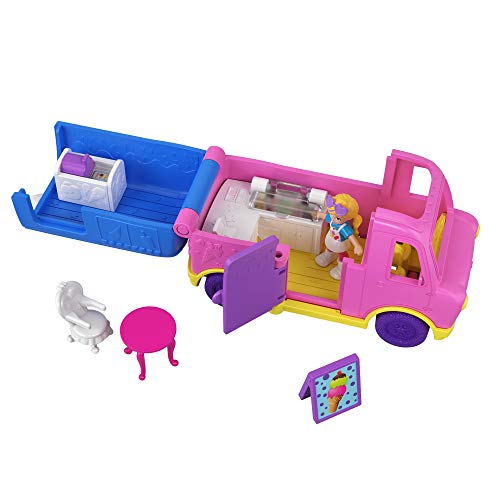 Polly Pocket Camión de Puesto de Helados, muñeca con accesorios (Mattel GGC40)