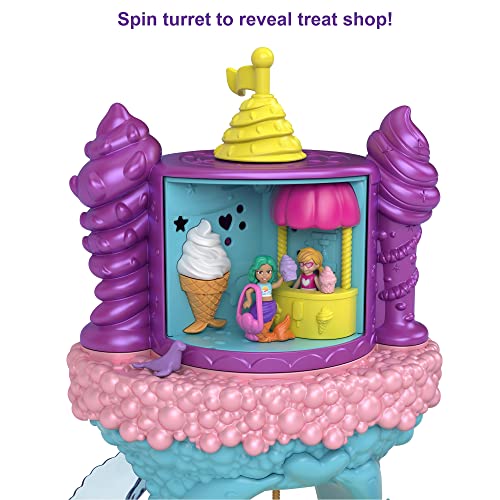 Polly Pocket Paseo de la Princesa Sirena, set de juego con muñeca, mascota y accesorios, juguete para niñas y niños mayores de 4 años (Mattel GYK42)