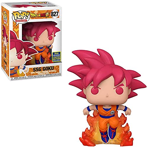 Pop Anime Dragon Ball Figura De Vinilo Juguetes # 827 Super Saiyan God Goku (Pelo Rojo) Figura De Acción Muñeca Juguetes Regalos para Niños Niños