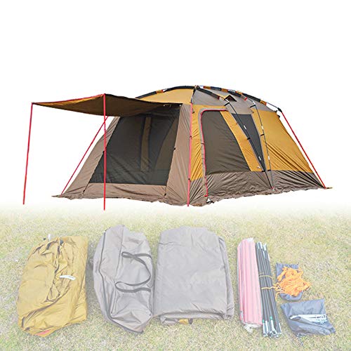 PortáTil Exterior Carpa,Impermeable Carpa para 4-6 Personas CáMping,con Toldo y Estructura de TuberíA de Acero Estable,por La Familia MontañIsmo Pesca