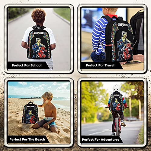 Power Rangers Mochila Escolar, Mochila Niño Beast Morphers, Mochila Infantil para Colegio Deporte Viajes, Regalos Para Niños y Adolescentes