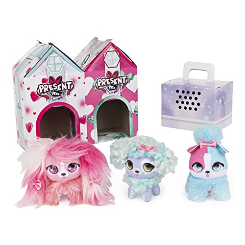 Present Pets, Fluffy Pack of 7.6cm Plush, Kids Toys for Girls Aged 5 and up Minis, Esponjoso BFFs 3 Unidades de 7,6 cm, Juguetes de Peluche para niños de 5 años en adelante (Spin Master 6061674)