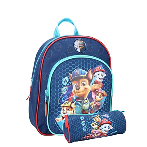 PRET - Mochila - Pat Patrulla - Niño - Escuela - Primaria - Maternelle - Guardería - Mochila - Mochila para niño / niña - Talla 30 cm - Tirantes ajustables + Estuche Chase