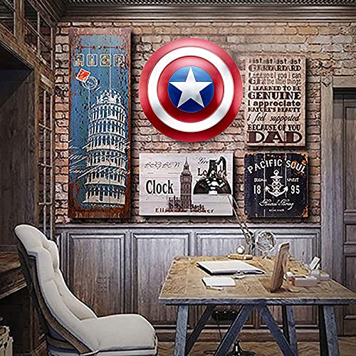 PRETAY Escudo Capitan America Metal 1: 1 Apoyos de Película Escudo Capitan America Adulto Avengers Versión De Película De Mano Juguete De rol De Superhéroe Capitán América Shield 32cm