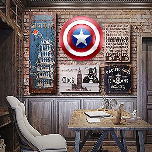 PRETAY Escudo Capitan America Metal Adulto 1: 1 Serie Avengers Legends Decoración Adulto Apoyos de Película Superhéroe Decoraciones,47.5CM