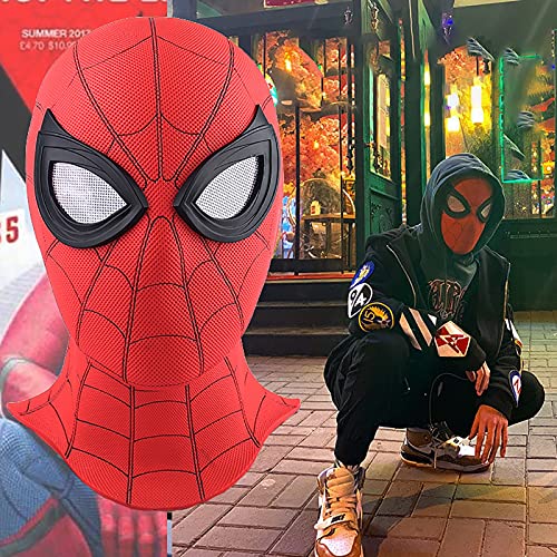 PRETAY Peter Parker Spider-Man Máscara, Accesorios Cabeza Halloween Que Cubre La Cabeza,Disfraz De Película,Mask-Adults,Casco Los Vengadores Capucha Carnaval Tocado Rendimiento