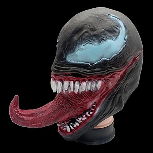 PRETAY Venom Máscara, Accesorios Cabeza Halloween Que Cubre La Cabeza,Disfraz De Película,Mask-Adults,Casco Los Vengadores Capucha Carnaval Tocado Rendimiento (Color : Black, Size : L)