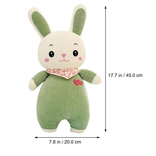 PRETYZOOM Conejito de Peluche de Felpa Suave Muñecos de Peluche Almohada Pequeño Juguete Niños Bebés Niñas Niños Regalos para Cumpleaños San Valentín Año Nuevo Decoración 45 Cm Verde