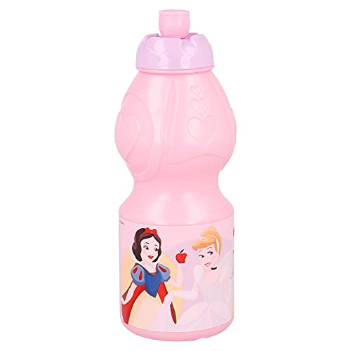 PRINCESAS DISNEY | Botella de Agua Infantil con cierre antifugas | Cantimplora Reutilizable para niños con tapón anti goteo - Libre de BPA - 400 ML