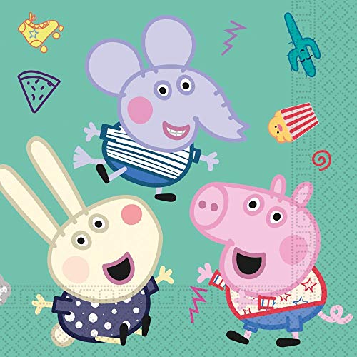 procos/Hobbyfun Juego de 44 piezas para fiesta de Peppa Pig – platos, vasos, servilletas y pajitas para 8 niños