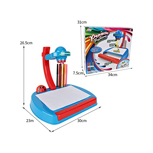 Proyector de pintura para niños, niños dibujo proyector mesa, traza y dibuja proyector juguete con luz, aprendizaje de proyección máquina de pintura para niño niña (rosa)