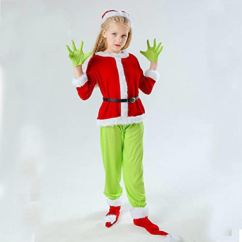 PUYEI Disfraz de Papá Noel para adultos, disfraz de Navidad para hombre, disfraz de cosplay, disfraz de fiesta, monstruo, máscara, uniforme único como el Grinch