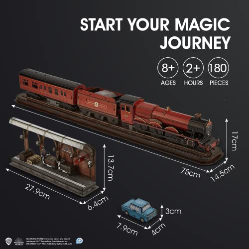 Puzzle 3D Harry Potter Expreso de Hogwarts by 4D Cityscape Kits de Modelo 3D Maquetas para Construir para Adultos Regalo de Cumpleaños para Niños Adolescente, 180 Piezas